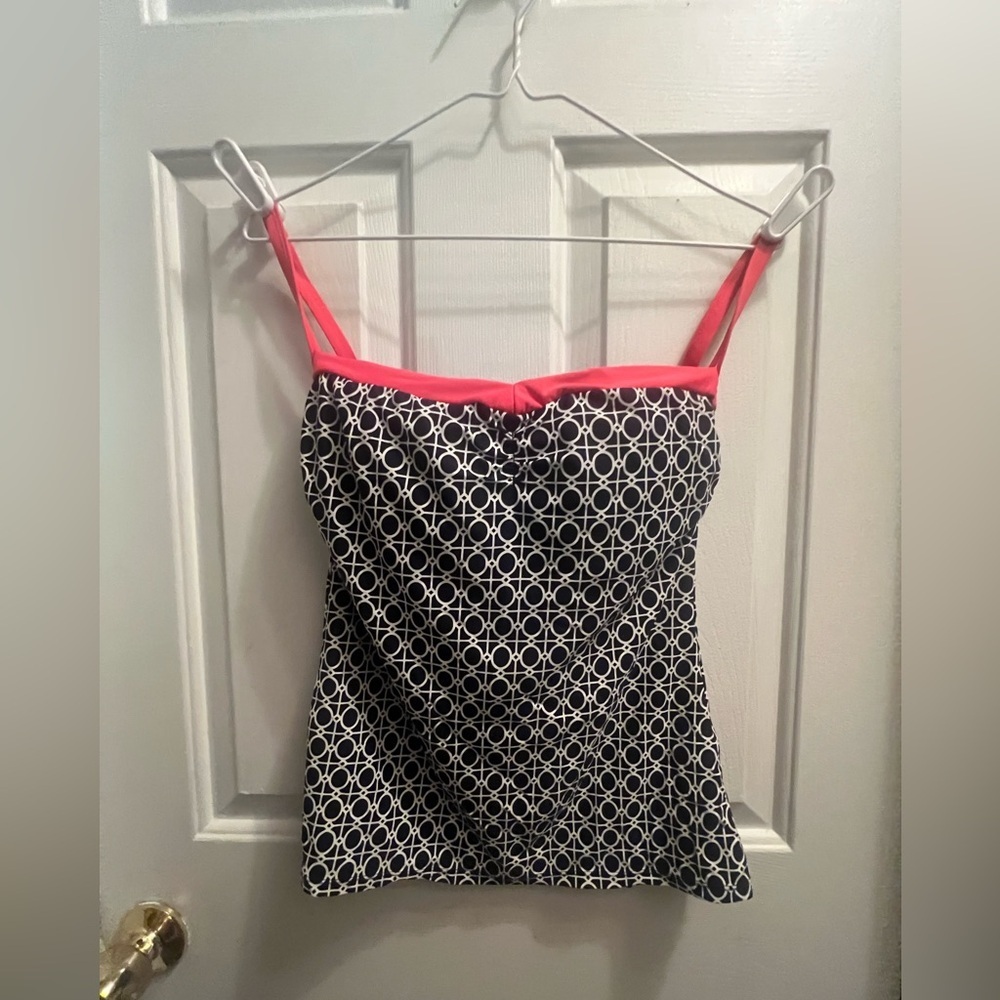 Beach House Pink and Black Fitted Camisole Swim Top